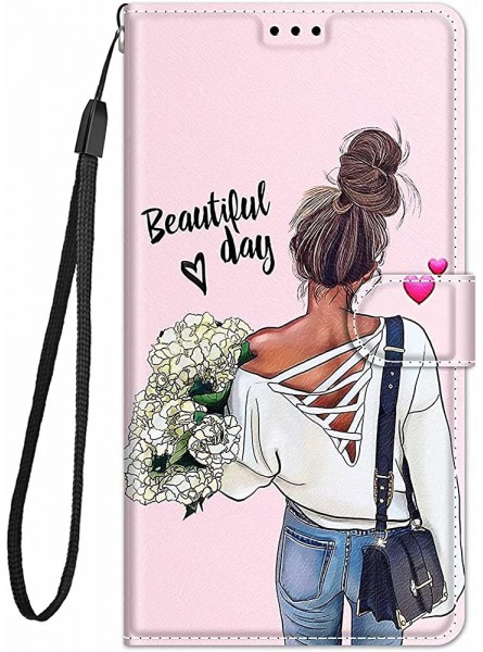 TYWZ Stylish Colorful Painted Full Body Case for Xiaomi POCO X3 NFC,PU Leather Wallet Flip Card Holder Kickstand Book Style Magnetic Cover-Flower Girl - QZTKSXN9