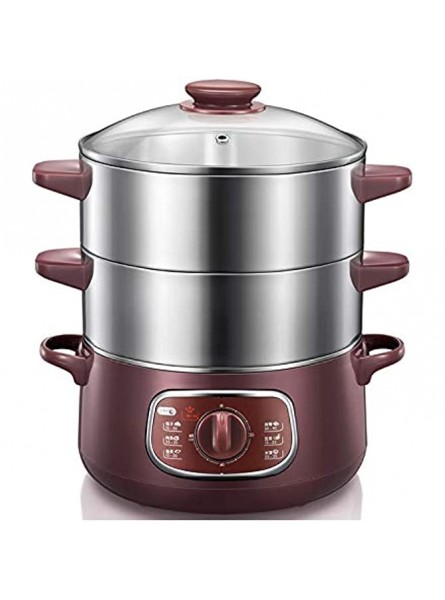 Double-Layer Stainless Steel Electric Food Steamer 8L Automatic Electric Steamer 60 Mins Twist Timing Hot Pot - YFTXJYN2