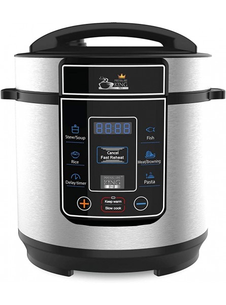 Drew & Cole Pressure King Pro Electric Pressure Cooker 8-in-1 Multi Cooker Rice Cooker Slow Cooker Soup Maker 3 Litre 700 W Chrome - NNWI8QKI