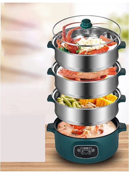 Food Steamer Intelligent Large capacity Electric Steamer Stainless steel steamer pot Automatic Electric Steamer cooker Food warmer High Capacity Color : Green Size : One size - ZUOO5SKA