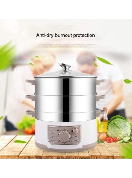 HIZLJJ Multi-layer Food Steamer 1200W Fast Heating Electric Steamer 304 Stainless Steel Inner Wall Corrosion-resistant Not Easy to Rust Heat-insulating Steamer - ZSKLMQFM