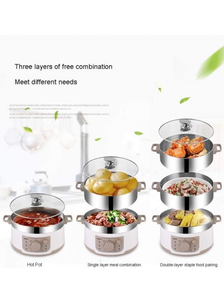 HIZLJJ Multi-layer Food Steamer 1200W Fast Heating Electric Steamer 304 Stainless Steel Inner Wall Corrosion-resistant Not Easy to Rust Heat-insulating Steamer - ZSKLMQFM