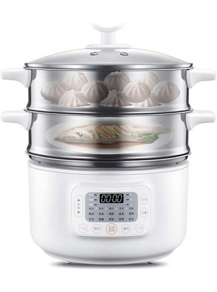 TONGSH 2-Tier Stainless Steel Electric Steamer with Lid And Tiered Stackable Baskets Large-Capacity Electric Steamer Knob Control Is Timed - GWWUV998