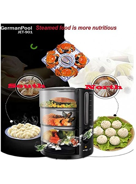 YILIAN Electric Steamer High Efficiency Food Steamer with Safety Function 360 Degree Transparent Cover - BGCTXMY0