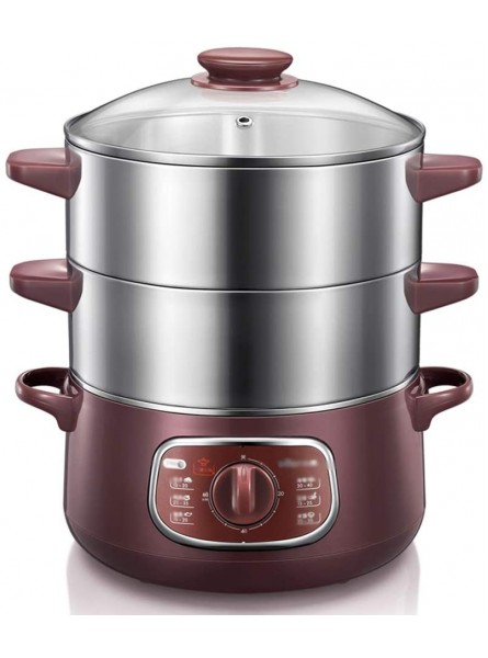 ZHANGLINER Double-Layer Stainless Steel Electric Food Steamer 8L Automatic Electric Steamer 90mins Twist Timing Hot Pot - IOWDH2AF