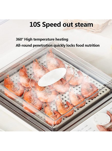 ZHDBD 1500W Multifunction Electric Steamers,Smart Electric Steamers with 3-Tier Steamer 10.8L Capacity,Transparent Visible Cover And 60 Minutes Timer for For Healthy Food Production - HDOGE1VD