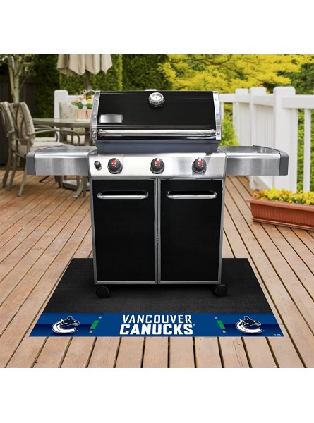 FANMATS 14252 Vancouver Canucks Vinyl Grill Mat 26in. x 42in. Deck Patio Protective Mat | Oil flame and UV resistant - KTEW05R3