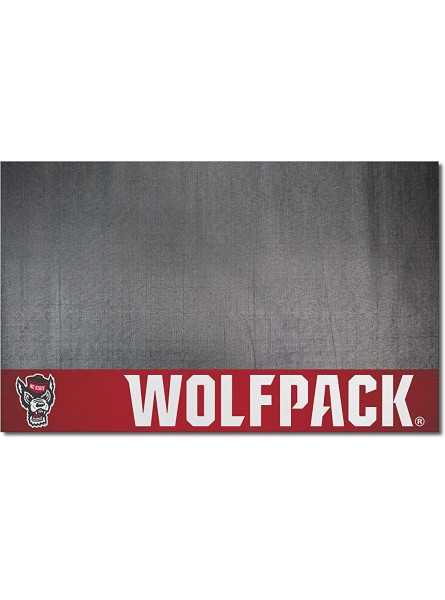 FANMATS 23983 NC State Wolfpack Vinyl Grill Mat 26in. x 42in. Deck Patio Protective Mat | Oil flame and UV resistant Wolf Head Primary Logo - HEBVVED4