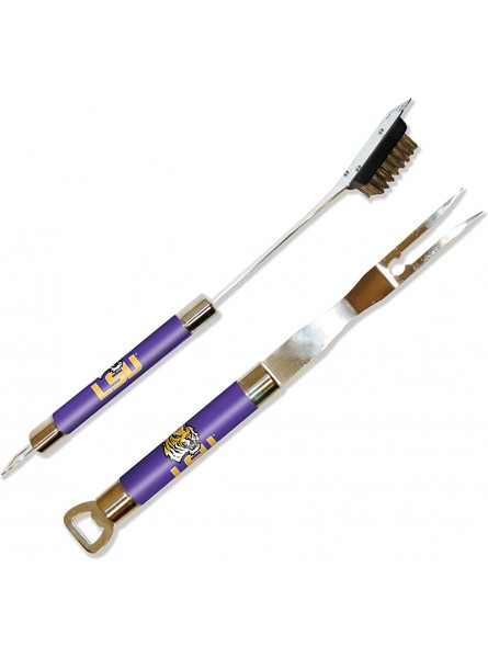 THE NORTHWEST COMPANY NCAA LSU Fightin Tigers Barbeque Fork and Grill Cleaner Set - DGWZIQYM