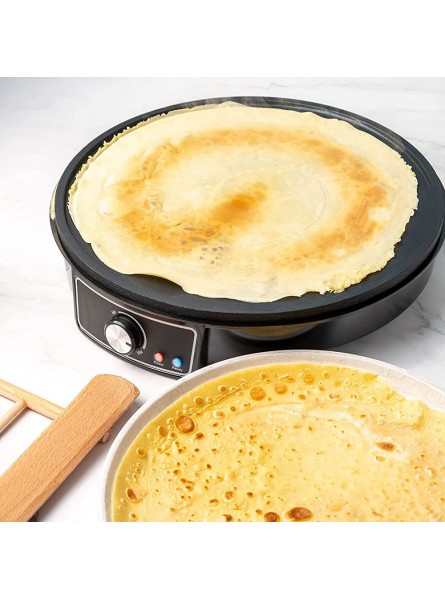 Home Treats Crepe Maker | 1000W Crepe Maker Fluffy Pancake Maker| Adjustable Temperature 30cm 12inch Non Stick Hot Plate Including Wooden Utensils | Easy To Clean - NPUOFS48