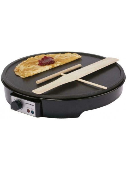 Netagon Black Traditional 1000W Electric Pancake Omelettes Flatbread & Crepe Maker 12" Hot Plate Pan Machine and Utensils - QRVKDYKR
