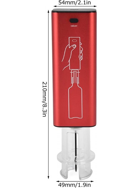 Electric Wine Opener Automatic Corkscrew USB Rechargeable Efficient 2H Charging for RestaurantRed - HSLM95RP