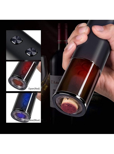 Electric Wine Opener Automatic Electric Wine Bottle Corkscrew Opener Rechargeable with Foil Cutter and USB Cable Black - RFKW3AF4