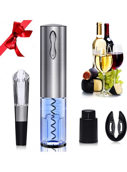 Electric Wine Opener GlobaLink Electric Corkscrew Bottle Opener Rechargeable Automatic Air Pressure Wine Opener with Foil Cutter Charger Vacuum Stopper Wine Pourer Stainless Steel - PQLLQ91V