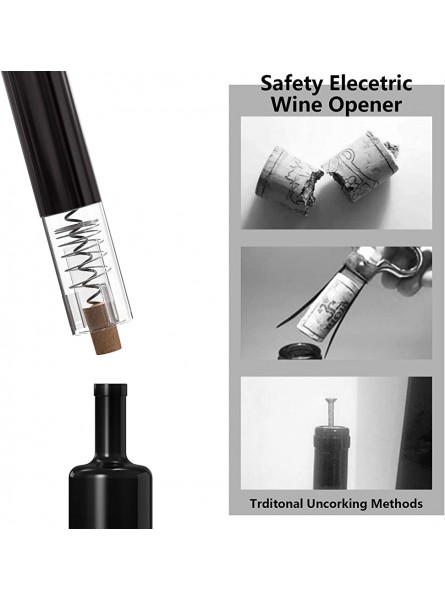 Electric Wine Opener Rechargeable Corkscrew Professional Automatic Cordless Wine Bottle Opener with Foil Cutter Wine Pourer and Vacuum Stopper for Home Restaurant Party and as Gift - VROSBE00