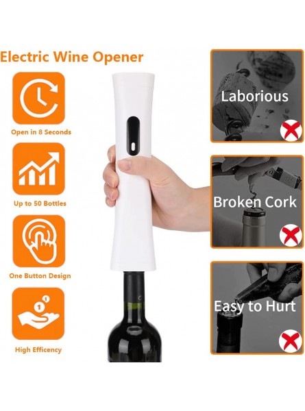 Laelr Electric Wine Opener Automatic Wine Bottle Opener with Vacuum Stopper Wine Pourer Foil Cutter Rechargeable Wine Corkscrew Opener for Home Party - MXSHVREF