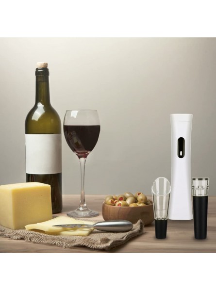 Laelr Electric Wine Opener Automatic Wine Bottle Opener with Vacuum Stopper Wine Pourer Foil Cutter Rechargeable Wine Corkscrew Opener for Home Party - MXSHVREF