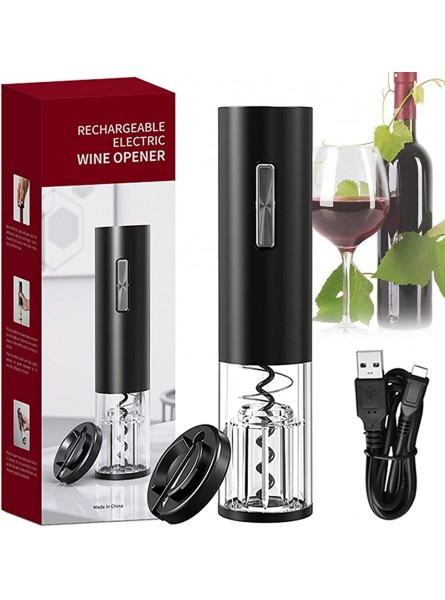 MLfire Electric Bottle Opener Automatic Red Wine Corkscrew with Visual Design Type-C Rechargeable Wine Bottle Corkscrew Electric Beer Opener Cork Out Tool for Wine Bottle Beer Caps BlackA,black - ZEOPE791