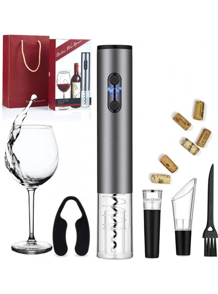 NAUDILIFE Electric Wine Bottle Opener Wine Opener Set Includes Wine Bottle Opener Foil Cutter Vacuum Stopper and Wine Pourer for Dads Friends Christmas Birthdays Party - GQZHPU3T