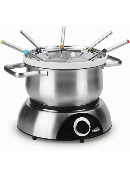 Artestia Electric Chocolate & Cheese Fondue Set with Two Pots Serve 8 Persons Stainless Steel Ceramic Pots Stainless Steel Base - RDTPSDDY