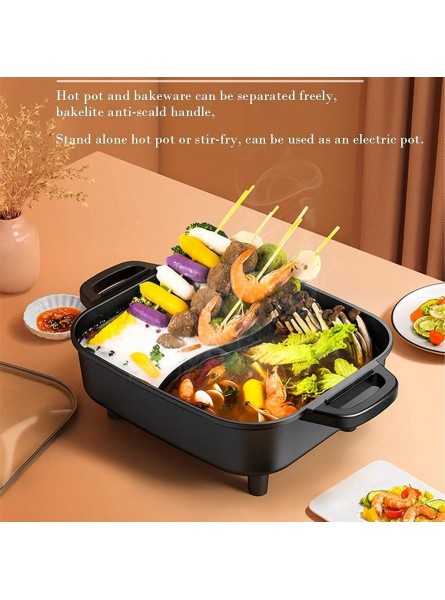 Electric Grills With Removable Hot Pot Portable Electric Barbecue Grill Indoor Chafing Dish Large Capacity Household Multifunctional Non-Stick Pan Electric Cooker Color : Package 1 - IECBEA4V