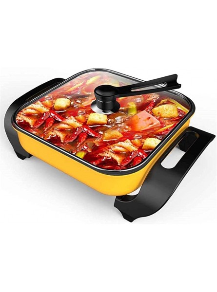 Household Electric Grill Hot Pot Safe Cookware Fondue Fryers Deluxe Multifunction Electric Pot Mongolian Hot Pot Cooker With No Fume for Home Non-stick（size: 420x300x200mm 1600W） Portable c - DTOKKVDV
