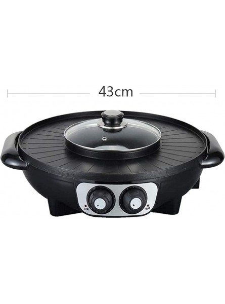 JHYS Large Grill,Household Electric Grill Hot Pot Safe Cookware Fondue Fryers Hot Pot with BBQ Multifunctional Electric Skillet Non-stick Coating Surface Hot Pot With Glass Lid Perfect for 1 to 3 Pe - HKWA5JOD