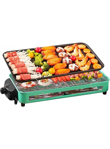 Linjolly Double Tier Electric Grills Portable Barbecue Pan5 Levels Control Adjustment Separated Design Easy to Clean,1500 W - TDAR7I6G