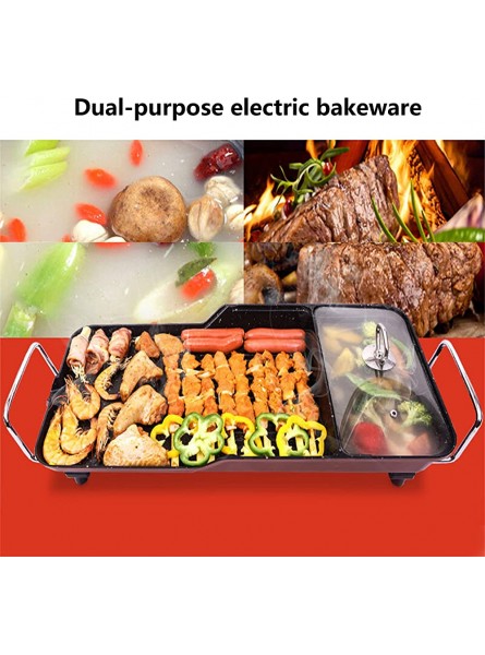 Linjolly Household Use Hot Portable Electric Grills Smoke Free Non-sticky with Handle and Adjustment Bracket 1500 W - GPFHJ88I