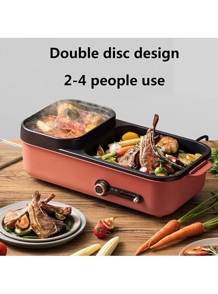 Linjolly Multifunction Cooking 1400 W Electric Grill Electric Hot with Roasting Pan Dual Control 421x229x190mm Pink - RLSWFR9X