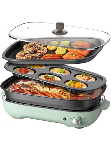 Linjolly Multifunction Electric Grill Detachable and Easy to Clean Cooking 4l Hot Frying Pan + 6 Discs 1200 W 220 V - SGKV81DR