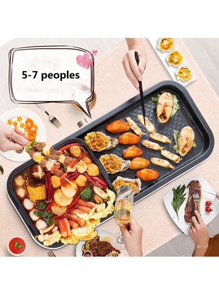 Linjolly Multifunctional Electric Grill Detachable Grill Pan Hot with Glass Cover Oil Tank and Non-slip Bottom Corner 2200 W Power - WPPHXGRF