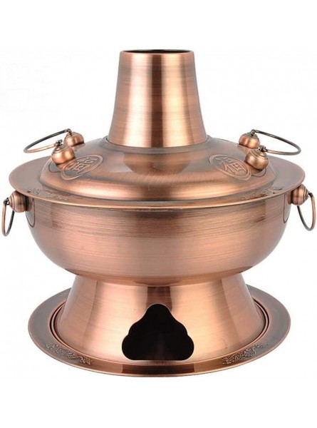 YEstge Old Beijing Chinese Hot Pot Copper-Stainless Steel Traditional Charcoal Heated Soup Steam Boiler Kitchen Gadgets Cookware 30cm - NLITVUIT