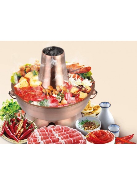 YYCHJU Chinese Traditional Old Beijing Charcoal Hot Pot Copper Charcoal Heated Soup Steam Pot Kitchen Tools Cookware Diameter 28CM,32CM,34 CM,Copper Bronze Gold Stainless Steel - EXCU5KYU