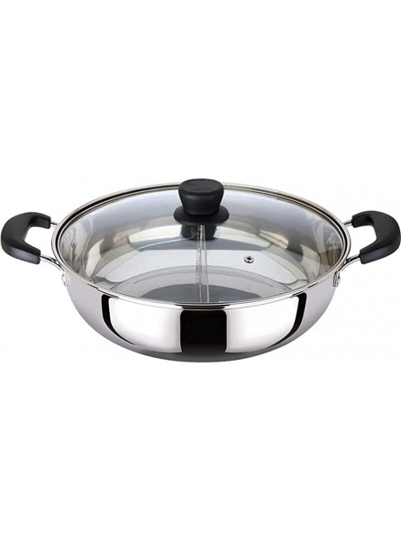 ZEFS--ESD Hot Pot Stainless Steel Chinese Hot Pot Yin And Yang Double-Sided Soup Pot With Partition Used For Induction Cooker Cookware Kitchenware Electric Smokeless Grill Color : 32cm - TWPQ4MPH