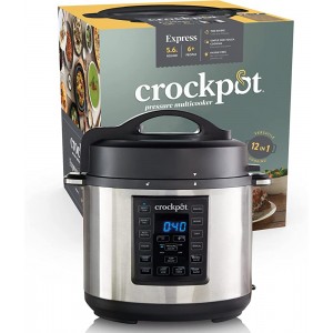 Crock-Pot Slow CSC051 x 12 in 1 Multi Cooker – The Original From The USA Programmable Electric Pressure Cooker Steamer Rice Cooker Chocolate Ngarer 5.6 Litre 1000 W Stainless Steel - YFHCXY44