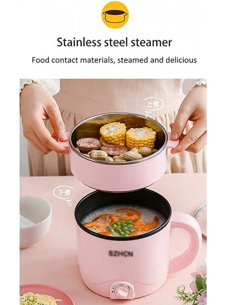 Electric Hot Pot with Lid,Non-Stick Electric Skillet,Single Double Steamer Pot Electric Frying Pan Multi-Functional Mini Cooker for Dormitory,Travel,H - OYDKKRIP
