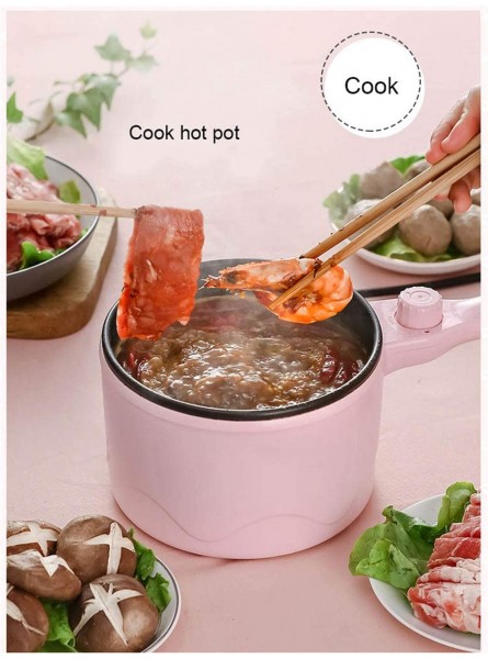 Multifunctional Electric Cooker Hotpot Mini Non-stick Food Noodle Cooking Skillet Egg Steamer Soup Heater Pot Frying Pan Pink,Pot - SCKDS7R0