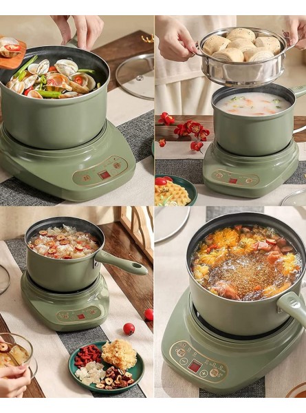 YNB Multifunction Electric Hot Pot 1.8L Mini Rapid Noodles Cooker Round Electric Skillet Non-Stick Pan Separate Design Shabu Shabu for Home - ZWXI8R87