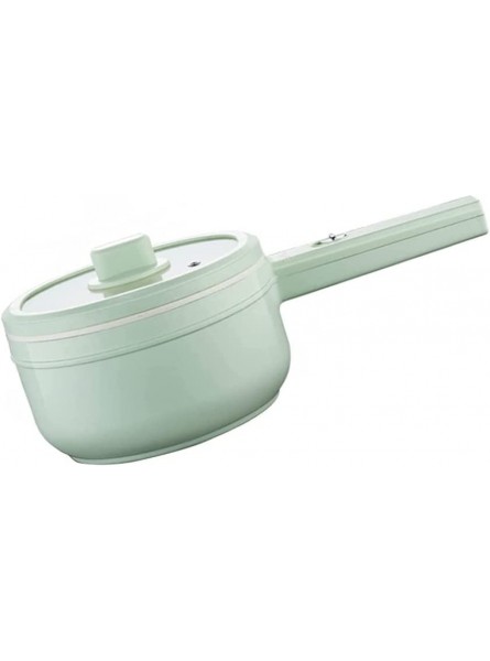 YNB Portable Mini Electric Hot Pot 1.8L Non-Stick Electric Skillet Rapid Noodles Cooker Multifunction Electric Frying Pan for Kitchen Utensils,Green,Without Steamer - USGAK12D