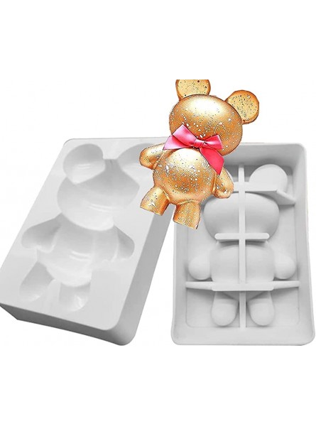 Easter Bear Chocolate Silicone Molds Large Sise 3D Bear Chocolate Mold for Dessert Baking,Candy Mousse Cake,Fudge - UMEIUJ44