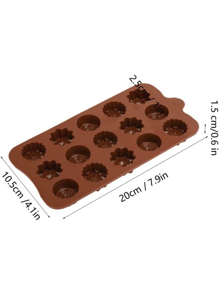 Hyuduo Flower Shape Silicone Cake Mold 2Pcs 15-Grid Chocolate Mold DIY Baking Tool,Baking Mold - YNBQV795