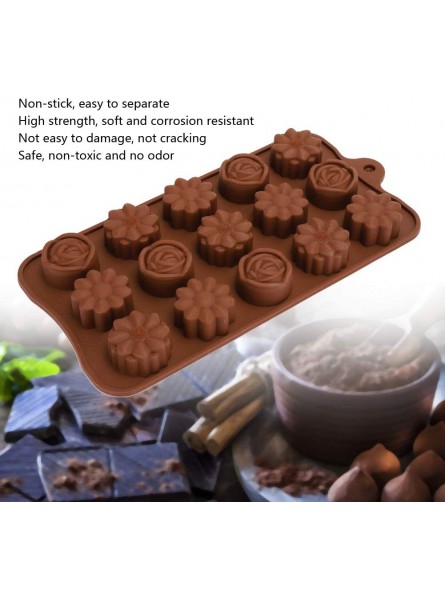 Hyuduo Flower Shape Silicone Cake Mold 2Pcs 15-Grid Chocolate Mold DIY Baking Tool,Baking Mold - YNBQV795