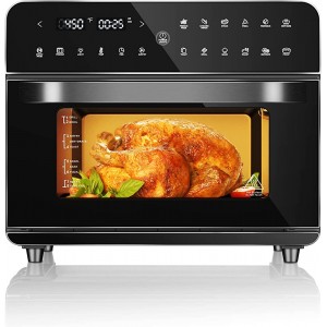 Air Fryer Oven 12 in 1 Air Fryer Toaster Oven with Digital Touchscreen 1800W Convection Oven Countertop Combo with 26.3 QT 25L Large Capacity Oil-free Easy Cooking 5 Accessories Black - LTSGTTDG