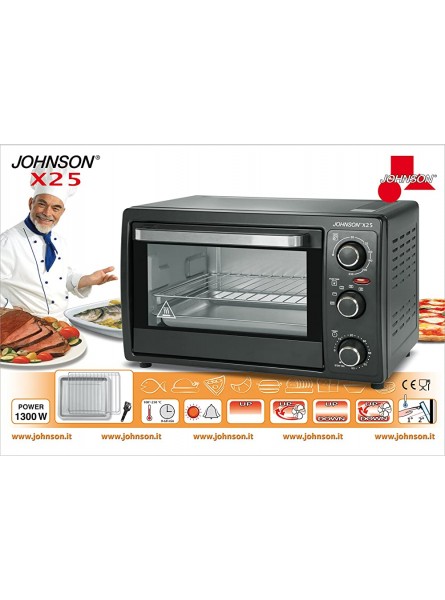 Johnson X25 25 Litre Static and Ventilated Electric Oven 1300 W Black - NYTNUFGJ