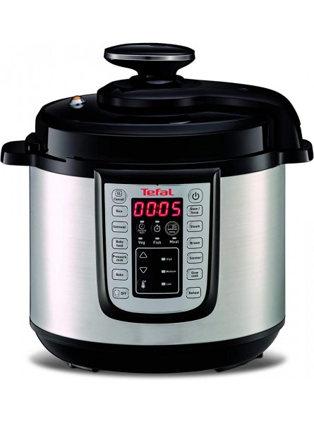 Tefal Fast & Delicious Multicooker Electric Pressure Cooker 1200W 25 Automatic Programmes Manual Mode Includes Recipe Steamer 6L - QURVHBYD