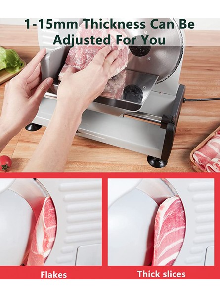 Electric Slicers Bread Slicer Meat Grinder with Removable Stainless Steel Blade 200w Food Cutter for Kitchen Supermarket Beef Chicken Silver - NJRYV9AU