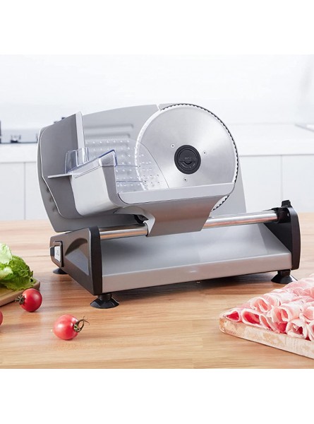 Electric Slicers Bread Slicer Meat Grinder with Removable Stainless Steel Blade 200w Food Cutter for Kitchen Supermarket Beef Chicken Silver - NJRYV9AU
