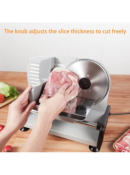 FAPCW Meat Slicer Household Vegetable Food Slicer 200W Electric Deli Food Slicer with Removable 7.5’’ Stainless Steel Blades 0mm-15mm Adjustable Thickness Food Slicer Machine - RHCI094I
