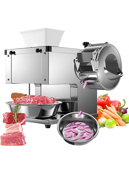 Meat Slicer 2-in-1 Commercial Meat Slicing Cutting Machine-Slice Shred and dice Thickness 2.5-3mm Stainless Steel Electric Fresh Meat Vegetable Slicer Cutter 850W Electric Slicers for Home - WXJVO1RB